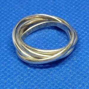 Vintage "Russian Wedding Ring" 925 Silver Size 5.5
